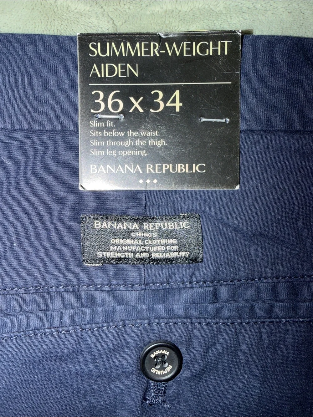Banana Republic Men's Navy Aiden Slim-Fit Chino Pants - NWT